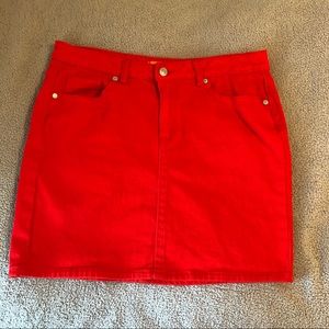 Joe Fresh Red Denim Mini Skirt 12